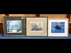 Three Framed Prints, to include 'Pendle