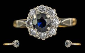Ladies 18ct Gold and Platinum Blue Sapph