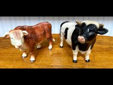 Coopercraft Black & White Bull Figure, t