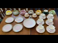 Box of Assorted Porcelain, to include Imperial China Tea Set, in pink and white with gilt trim,