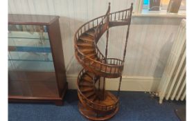 Stairway to Heaven - a Finely Detailed Carved Mahogany Spiral Staircase, of large size. Made by Paul