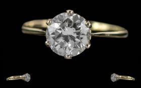 Ladies 18ct Gold Single Stone Diamond Set Ring, tests 18ct. The faceted diamond of good colour and