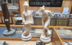 Two Resin Figures, comprising 'Bathing Venus' and a Geisha Girl. Both approx. 16''.
