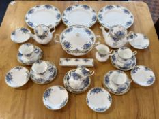 Royal Albert 'Moonlight Rose' Tea/Dinner Service. Comprises cups, saucer, side plates, dinner