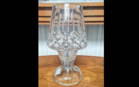 Waterford Glass Lamp, Lismore Large Taper Lamp, Lead Crystal. Height 14''.