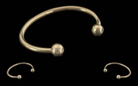 Ladies 9ct Gold Solid Cuff Bangle, with full hallmark. Excellent quality and condition. Gold