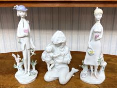 Pair of Rosenthal Studio German Figures, a boy and girl 'The Lovers' model numbers 593 and 594.
