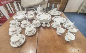 Royal Albert 'Lavender Rose' Tea/Dinner Service, comprising 11 cups, 8 saucers, milk jug, five