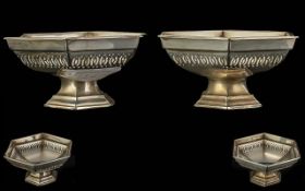 Two Silver Bon Bon Dishes, of hexagonal form. Gross weight 108 grams