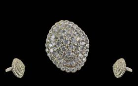 Ladies 18ct White Gold Diamond Set Dress Ring, marked 18ct to interior of shank. Set with modern