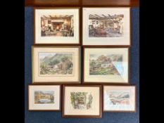 A Collection of Seven Judy Boyes Prints, Snow at Grasmere, Tarn Hows, Town Foot Window, Daffodil