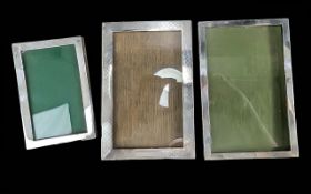 Collection of 925 Sterling Silver Frames. Various Sizes, All Hallmarked for Silver. ( 3 ) Frames