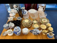 Three Boxes of Assorted Pottery, to include Myott Art Deco style tea/dinner service comprising of