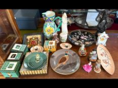 A Collection of Pottery, Collectibles & Oddments, to include Tom Frost wildlife plates and mugs,