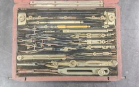 Draughtsman Fitted Antique Leather Case, circa 1860-80.