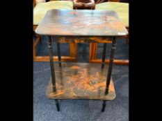 Small Japanese Meiji Period Single Drawer Lacquered Side Table, of typical form. Height 30'',