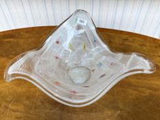 Large Murano Type Miliflora Art Shaped Bowl. 16'' diameter.