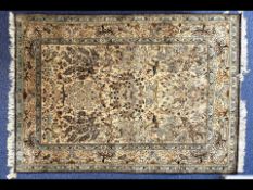 Persian Silk Rug, Tree of Life Pattern. Measures 60