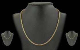 Ladies Two Tone 9ct Gold Necklace, marked 9.375. Excellent design, length 17'', weight 6.4 grams.