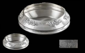 Large Modern Floral Decorated Pewter Bow