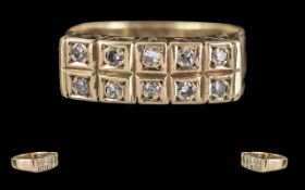 Ladies 14ct Gold Diamond Set Dress Ring,