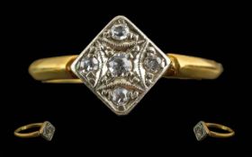 Ladies 18ct Gold & Platinum Diamond Set