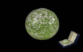 Large Scottish Green Glass Paperweight (