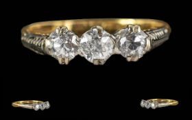 Ladies Pleasing 18ct Gold 3 Stone Diamon