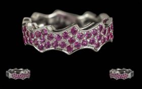 Ladies Pleasing 18ct White Gold Pink Sap