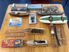 A Box Of Assorted Model Ships - Together