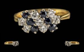 Ladies Pleasing 18ct Gold Diamond & Sapp