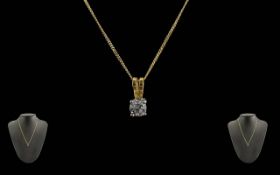 Ladies 18ct Gold Single Stone Diamond Se