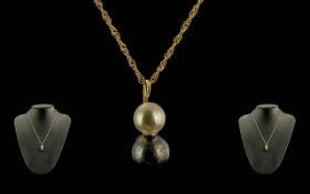Ladies 18ct Gold Chain, Set With Black &