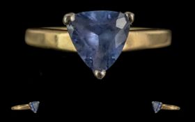 9ct Gold Dress Ring Set With A trillion