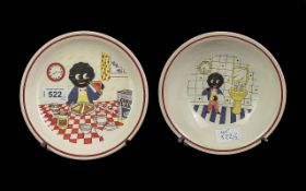 Two Unusual Robertson's Jam Vintage Pottery Promotion Dishes. 7'' diameter.