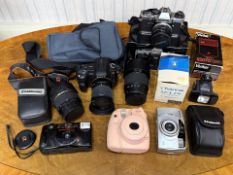 Sony C 200 Camera & Lenses, together with a collection of cameras, to include Olympu, Polaroid,