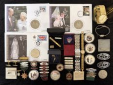 Bag of Mixed Collectables. Includes Coins, Medals, Watches, Badges etc.