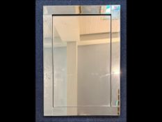 Modern Rectangular Mirror, with mirrored frame. Measures 40'' x 28''.