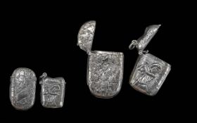 A Fine Victorian Sterling Silver Vesta Case. Full Hallmark + A Fine Sterling Silver Modern Golfing