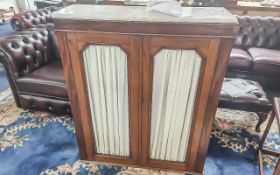Mahogany Converted Top Half of a Bookcase, with later marble top. Adjustable interior shelves.