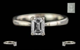 Ladies Excellent Quality 18ct Single Stone Diamond Set Ring. Full Hallmark to Interior of Shank. The