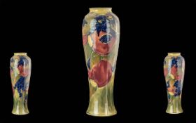 William Moorcroft Signed and Dated 1914 Pleasing Tall Vase ' Ochre Pomegranates ' Signed to Base.