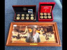 Liverpool FC Hall of Fame Commemorative Coin Collection, 18 gold plated coins. Together with John
