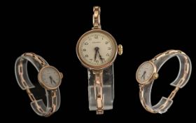 Rolex - Ladies 9ct Gold Mechanical Wrist Watch, Bracelet / Watch Case Marked for 9ct Gold,