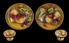 Two Royal Worcester 'Fallen Fruits' Small Dishes, Apples and Blackberries, minor overpainting.