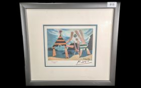 Pablo Picasso (1881-1973) Signed Lithograph Baigneuses Au Ballon Small Vintage Lithograph