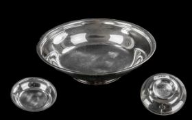 925 Sterling Silver Circular Dish. Stamped for Silver. Approx Weight 84 grams.