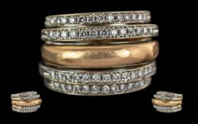 Ladies 18ct Gold Modern Multi Diamond Set Ring, Display Ring. Marked 18ct. Well Matched Diamonds