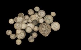 A Mixed Bag of British Silver Mostly Coins ( 135 ) grams In Total.
