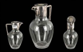 Christopher Dresser Designed EPNS Birk Beak Claret Jug, engraved to the glass base TMH. Impressed
